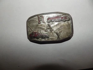 VTG NEW RAY Peterbilt Semi Truck with an Oil Tanker BELT BUCKLE HOOK-FAST CHROME - Picture 1 of 3