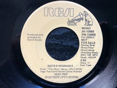 Iggy Pop SISTER SUNSHINE 1977 RCA 45 rpm PROMOTIONAL single VG+ Mono/Stereo - Image 1 of 4