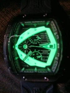 Mark Fairwhale Men's Sports Silicone Strap Quartz Wristwatch Tonneau Green - Picture 1 of 10