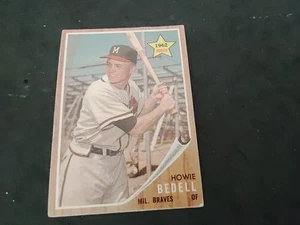 1962 Topps #76 Howie Bedell Milwaukee Braves Rookie Baseball Caed VG - Picture 1 of 2