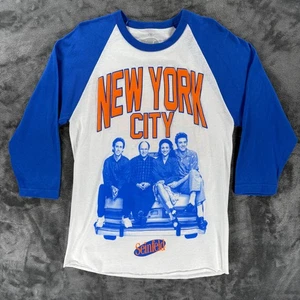 Seinfeld NYC Raglan Shirt Small Vintage Style Mets Knicks Colors 90s Sitcom Tee - Picture 1 of 7