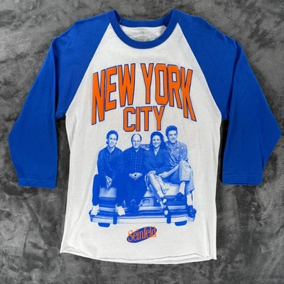 Seinfeld NYC Raglan Shirt Small Vintage Style Mets Knicks Colors 90s Sitcom Tee - Image 1 of 4