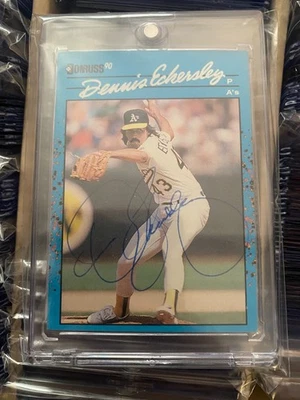 Dennis Eckersley *AUTOGRAPH *1990 Donruss *#12 *MLB *Oakland Athletics *baseball - Image 1 of 3