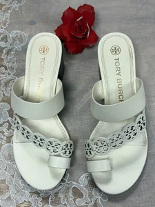 Tory Burch-Women- Tiny Miller-Toe Ring White Leather Sandal -81036.Sz-8M.China.U - Picture 1 of 18
