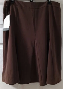 Falda acampanada elástica plisada marrón pequeña Emma James para mujer talla P16 nueva con etiquetas - Imagen 1 de 5