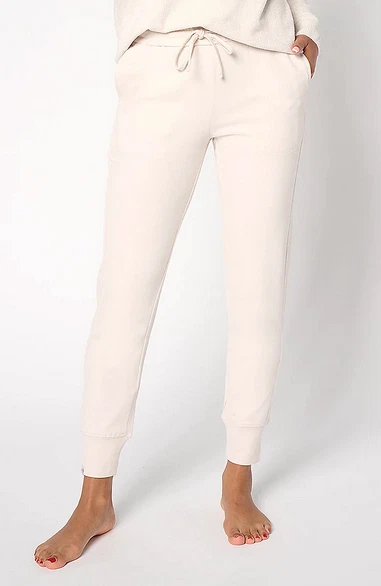 Barefoot Dreams CozyChic Ultra Lite Malibu Drawstring Lounge Pants Almond 1X Use - Image 1 of 2