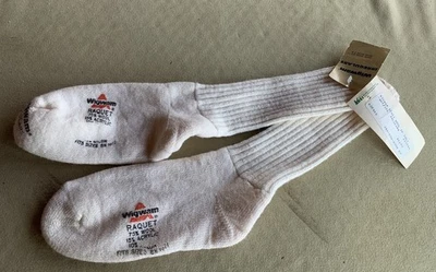 VTG NOS Wigwam RAQUET Wool Blend Crew Sock Tennis Socks 1 Pair FITS MEN’S 8.5-11 - Image 1 of 4