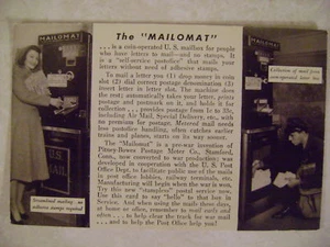 VINTAGE POSTCARD THE "MAILOMAT" AUTOMATED NO ADHISIVE S - Picture 1 of 2
