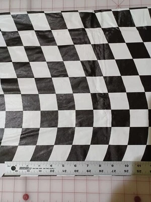 Wavy Racing Check 1.5" Springs Foam-Backed Vinyl Fabric 35" x 28" Remnant - Image 1 of 2