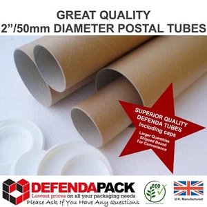 POSTAL TUBES A3 A2 A1 A0 2" 50mm WIDE CARDBOARD POSTING POSTER MAILING - Picture 1 of 3