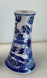 Vintage Blue Willow Porcelain Hat Stick Pin Holder 5" Tall - Picture 1 of 4