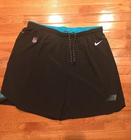 MEN'S NIKE CAROLINA PANTHERS SIDELINE DRY VAPOR  PLAYER SHORTS  4XL XXXXL NWOT Cover