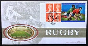 GB Benham 1999 4x1st Machins + Etiqueta de Rugby en Cubierta de Primer Día, Twickenham S/H/S - Imagen 1 de 3