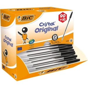 Bolígrafo negro mediano Bic Cristal (paquete de 100) 68646BC - Imagen 1 de 3