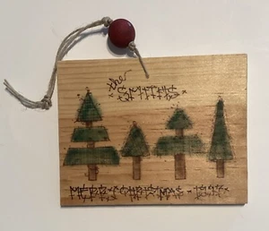 Smith Family Wood Plank Christmas Ornament Merry Christmas 1997 Hand Painted - Picture 1 of 3