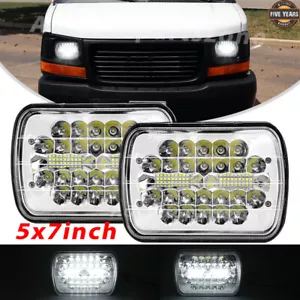 Pair 7x6" Inch LED Headlight Hi/Lo Beam Fit GMC Savana 1500 2500 3500 Safari Van - Picture 1 of 11
