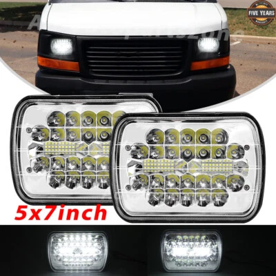 Par de faros LED de 7x6 pulgadas haz alto/bajo aptos para GMC Savana 1500 2500 3500 Safari Van Foto 1 de 4