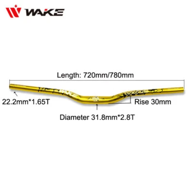 Manillar de bicicleta de montaña MTB de aleación de aluminio 31,8*720 mm/780 mm barra elevadora hasta 30 mm Foto 1 de 4