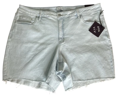 Nuevo con etiquetas Pantalones Cortos de Jean Ava & Viv Bermudas Relajadas Tiro Alto Sin Gap Cintura 7", Talla 20 Foto 1 de 4