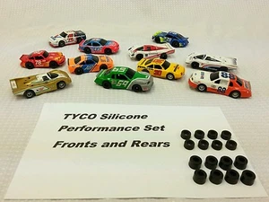 ☆16 SILICONE TIRES☆ For TYCO 440 440x2 Large Fronts & .448 Rears slot car parts - Picture 1 of 4