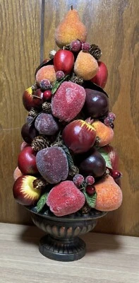 Vintage Decorative Sugar Fruit Tree, 16” In Ceramic Vase Excellent Conditions. - Image 1 of 3