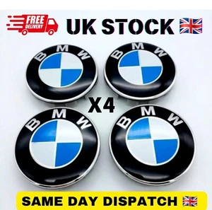 FAST DELIVERY B M W ALLOY WHEEL CENTRE HUB CAPS E30,E36,E46,E92 68mm 1/3/5/6/7 - Picture 1 of 6