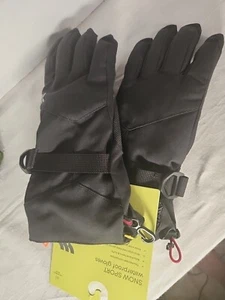 Men's Heavy Belted Ski Gloves - All inMotion Black Size M/L - Picture 1 of 6
