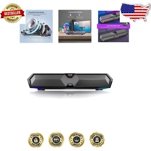 Dynamic Audio Bluetooth Sound Bar with Microphone and RGB Lights for Desktop - Picture 1 of 10