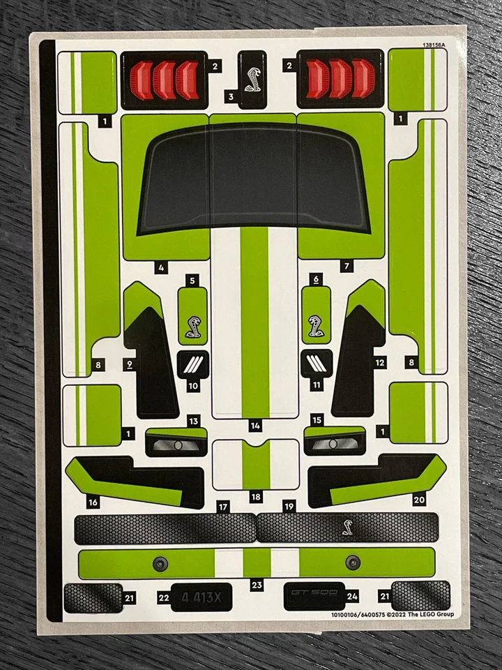 NEW LEGO | Sticker Sheet for Set 42138 - Technic Ford Mustang Shelby GT500 - Image 1 of 1