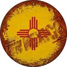 New Mexico Rusty Stamped Round Circular Metal Sign 12" Home Garage Wall Decor