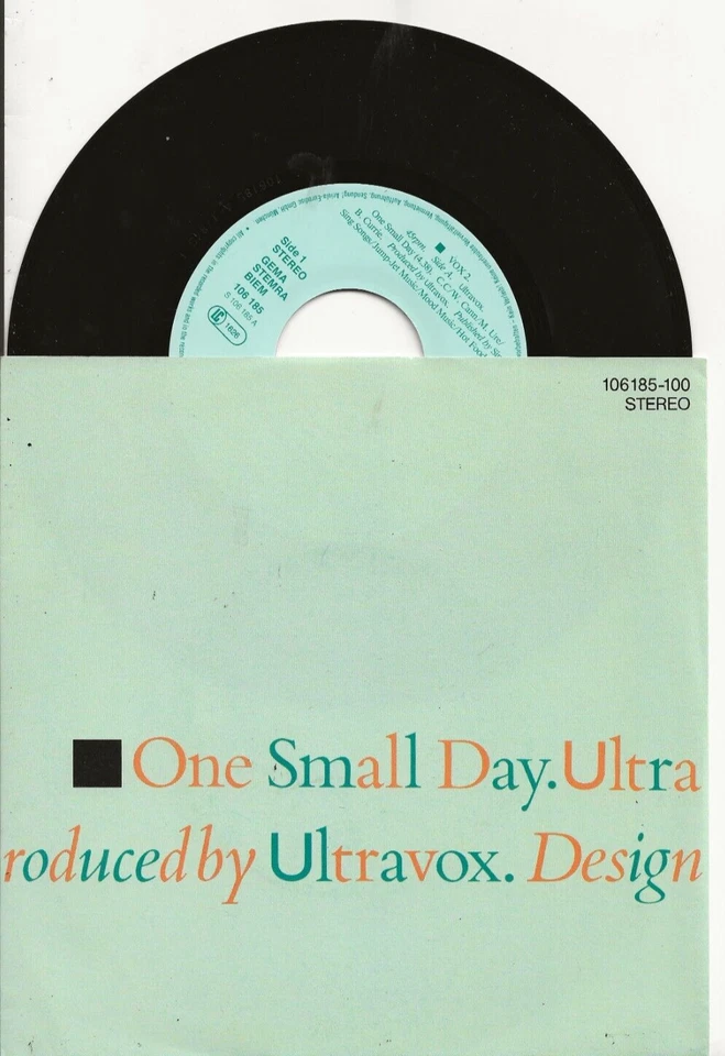 ULTRAVOX ONE SMALL DAY ORIGINAL SINGLE FROM GERMANY, MINT - Image 1 of 1