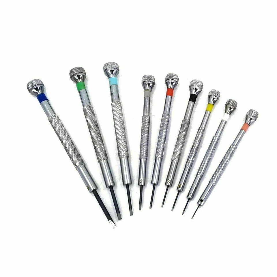 Uhrmacher Schraubendreher Set (0.5MM-2.5MM)Flachblatt mit Schwenkkopf/9er set - Bild 1 von 1