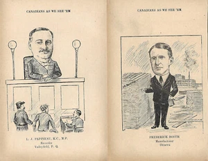 FOUR 1920'S BUSINESS CARICATURES OF FREDERICK BOOTH, A.H. O'BRIEN, L,J. PAPINEAU - Bild 1 von 2