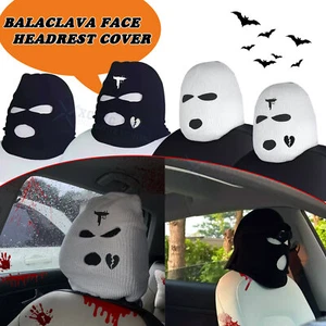 Funny Car Seat Headgear Spoof Mask Hat Headcover Dustproof Halloween Decoration - Picture 1 of 28