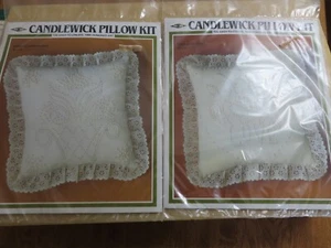 2 kit cuscini candeliere 14" x 14" vintage 1983 cesto fiori e cuore rosa - Foto 1 di 7