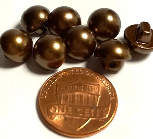 8 bottoni gambo in plastica in finta perla a cupola bronzo marrone 3/8" 10 mm 13600 - Foto 1 di 3