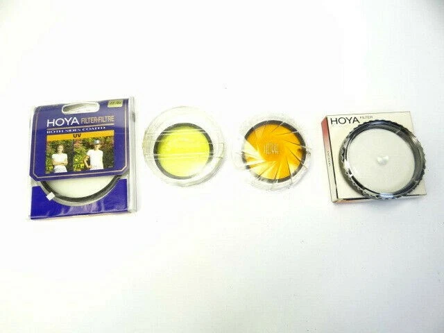 New in Box & Used Hoya Yellow Orange Clear 55mm 52 & 77.0S Camera Lens Filters - Image 1 of 4