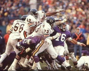 ALAN PAGE photo in action Chicago Bears HOF (c) with Osborne & Hartenstine - Picture 1 of 1
