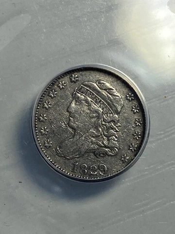 1829 Half Dime dime 5c, ANACS VF30 Details, nice type coin Cover