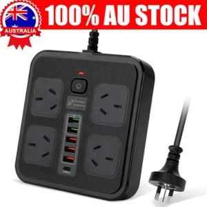 Surge Protector Power Board 4 Outlets USB A C Port Individual Switch Power Strip - Picture 1 of 19