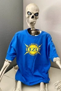 T-Shirt Tee Tesla Band Electric Summer Tour 2006 Vintage Blue Size L - Bild 1 von 4