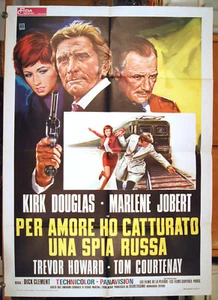 manifesto 2F film CATCH ME A SPY - PER AMORE... Kirk Douglas Marlene Jobert 1972 - Picture 1 of 1