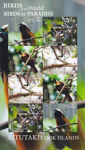 Aitutaki 2020 Mi. 1105-08 Kleinbogen ** MNH Paradiesvögel Birds IMPERFORATED - Picture 1 of 1