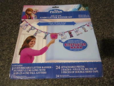 FROZEN ADD-AN-AGE JUMBO LETTER HAPPY BIRTHDAY BANNER KIT WITH NUMBERS 10 .5'  - Image 1 of 4