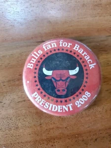 Spilla campagna tifosi 2008 Presidente Barack Obama Chicago Bulls pulsante Biden - Foto 1 di 3