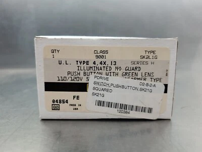 SQUARE D 9001 SK2L1G Ser. H Green Illuminated Pushbutton.                  4B-24 - Image 1 of 2