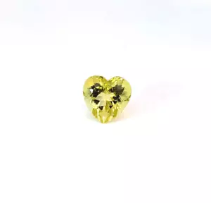 11.54 ct Top Luster Lime Yellow Natural Lemon Quartz - 15 mm Heart - Video !!!!! - Picture 1 of 3