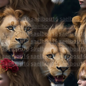 Image Digital Picture Photo Wallpaper Background Desktop Art Princess and Lions