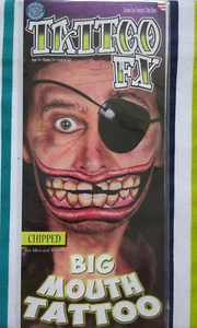 Temporäres Tattoo "Chiped" Spezialeffekte Transfers Halloween Horror Make Up - Bild 1 von 24
