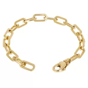 Brazalete de cadena con clip de papel liso de oro amarillo de 14 K 7" 6,7 mm 17 gramos - Imagen 1 de 12